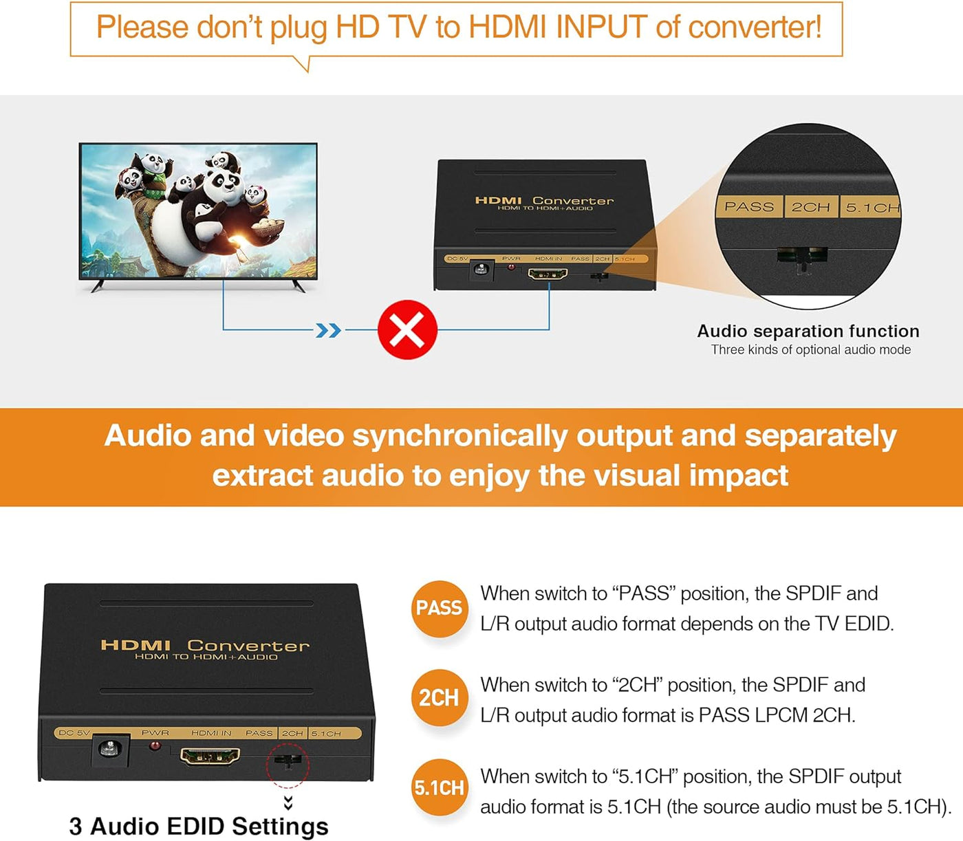 avedio Links 4K@60Hz HDMI Audio Extractor Converter