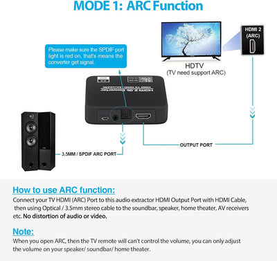 4K@60Hz HDMI 2.0b Audio Extractor Converter