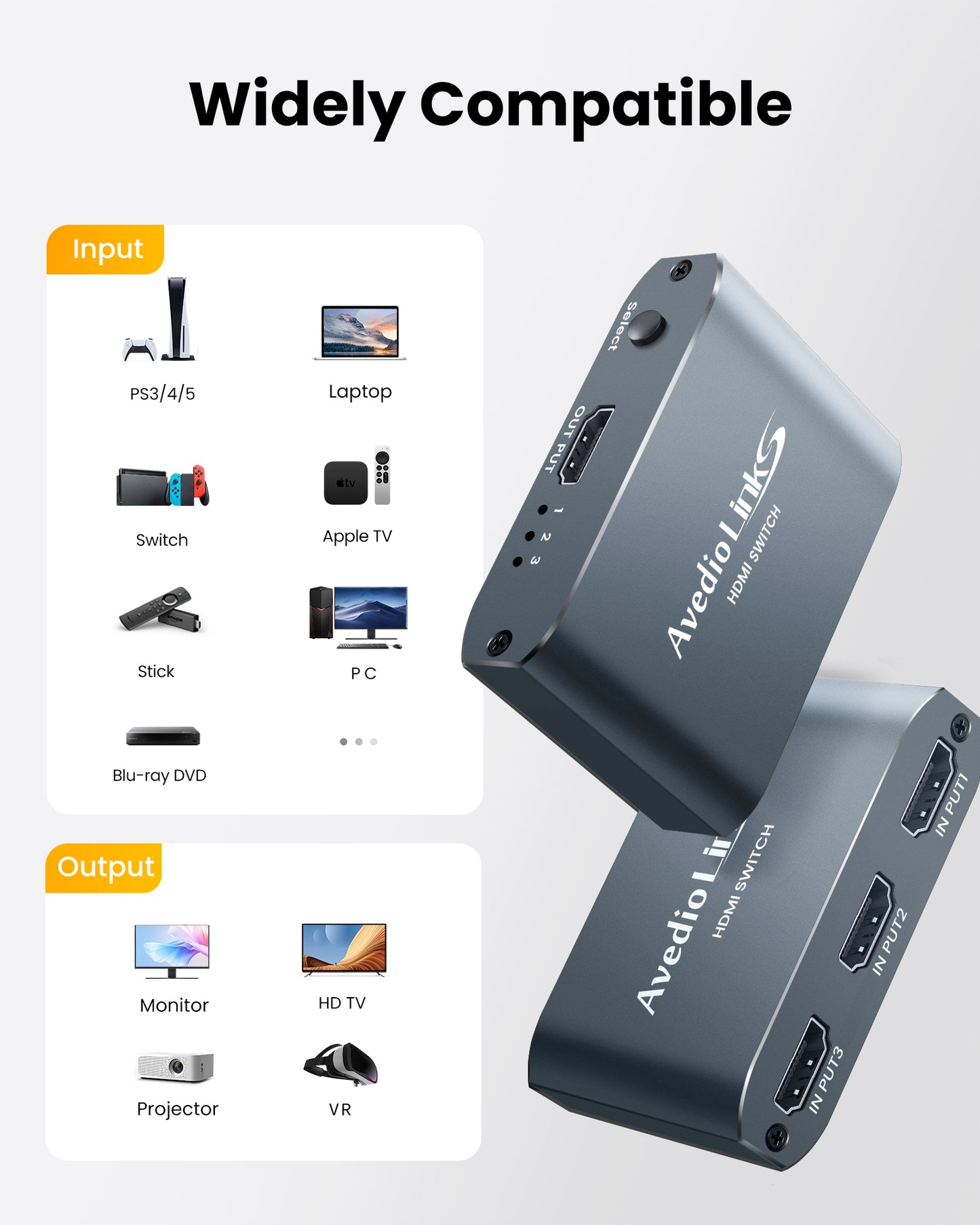 avedio links 3 in 1 Out 4K@60Hz HDMI Switch