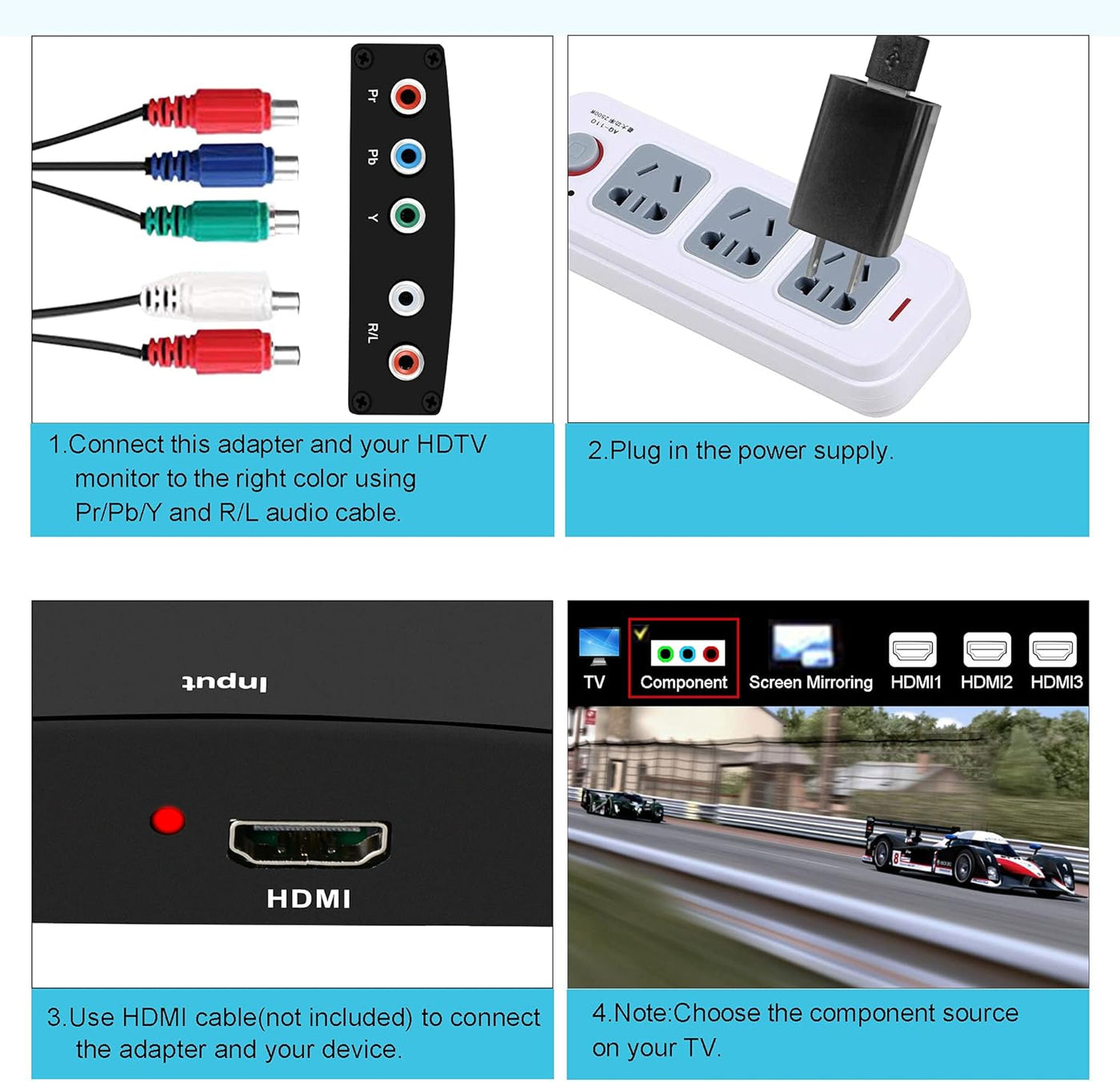 avedio links HDMI 1080P YPbPr 5RCA RGB + R/L Video Audio Adapter