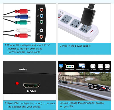 avedio links HDMI 1080P YPbPr 5RCA RGB + R/L Video Audio Adapter