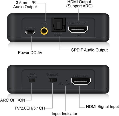 4K@60Hz HDMI 2.0b Audio Extractor Converter